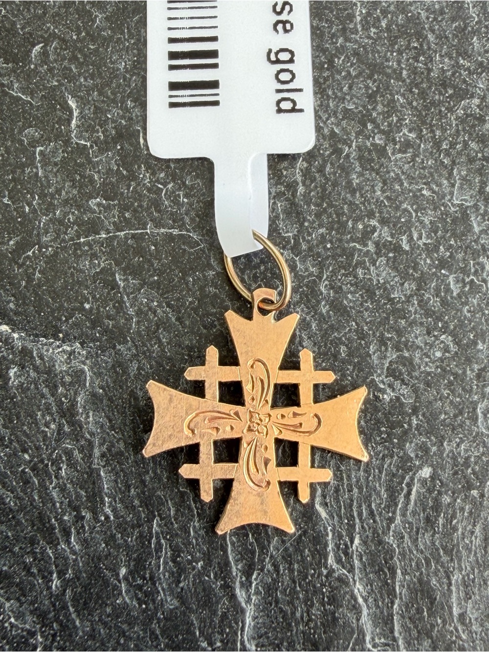 18kt Rose 🌹 Gold Jerusalem Decorative Cross Pendant Charm